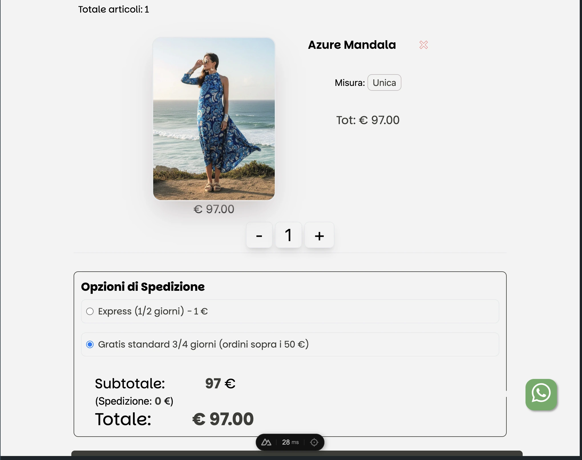 Carrello acquisti e-commerce