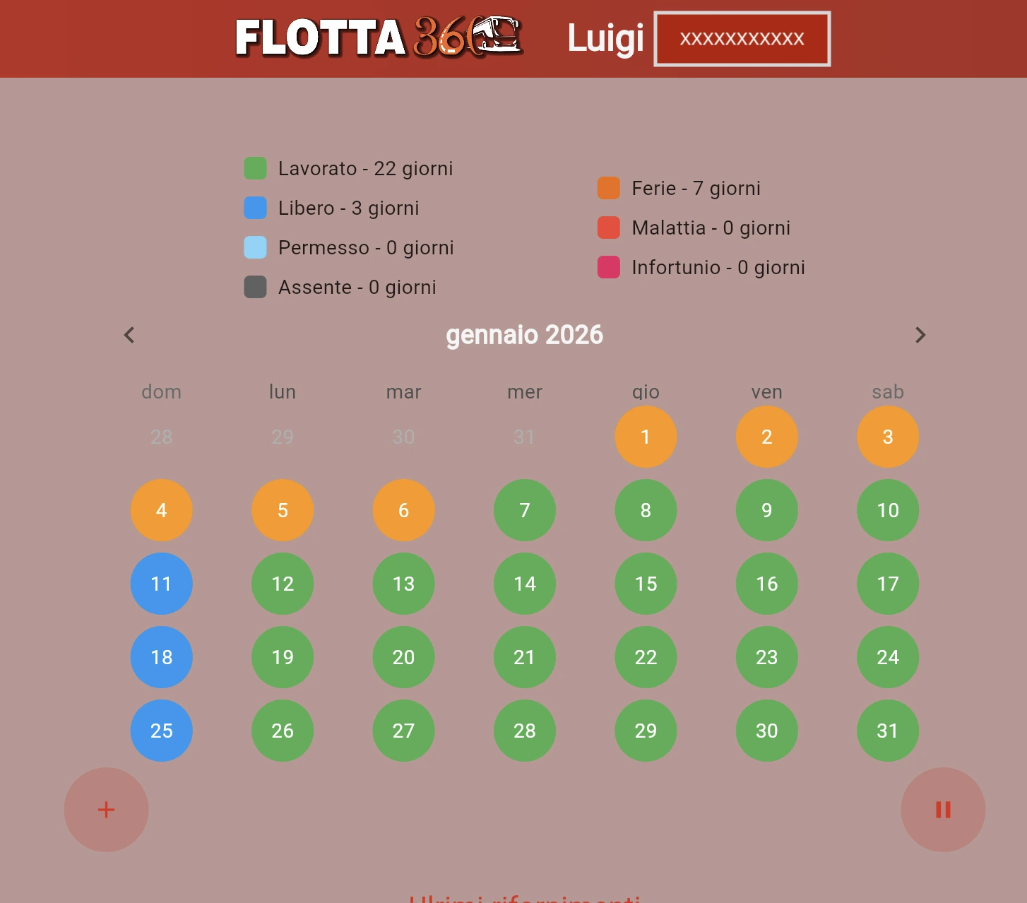 Flotta 360 — Calendario