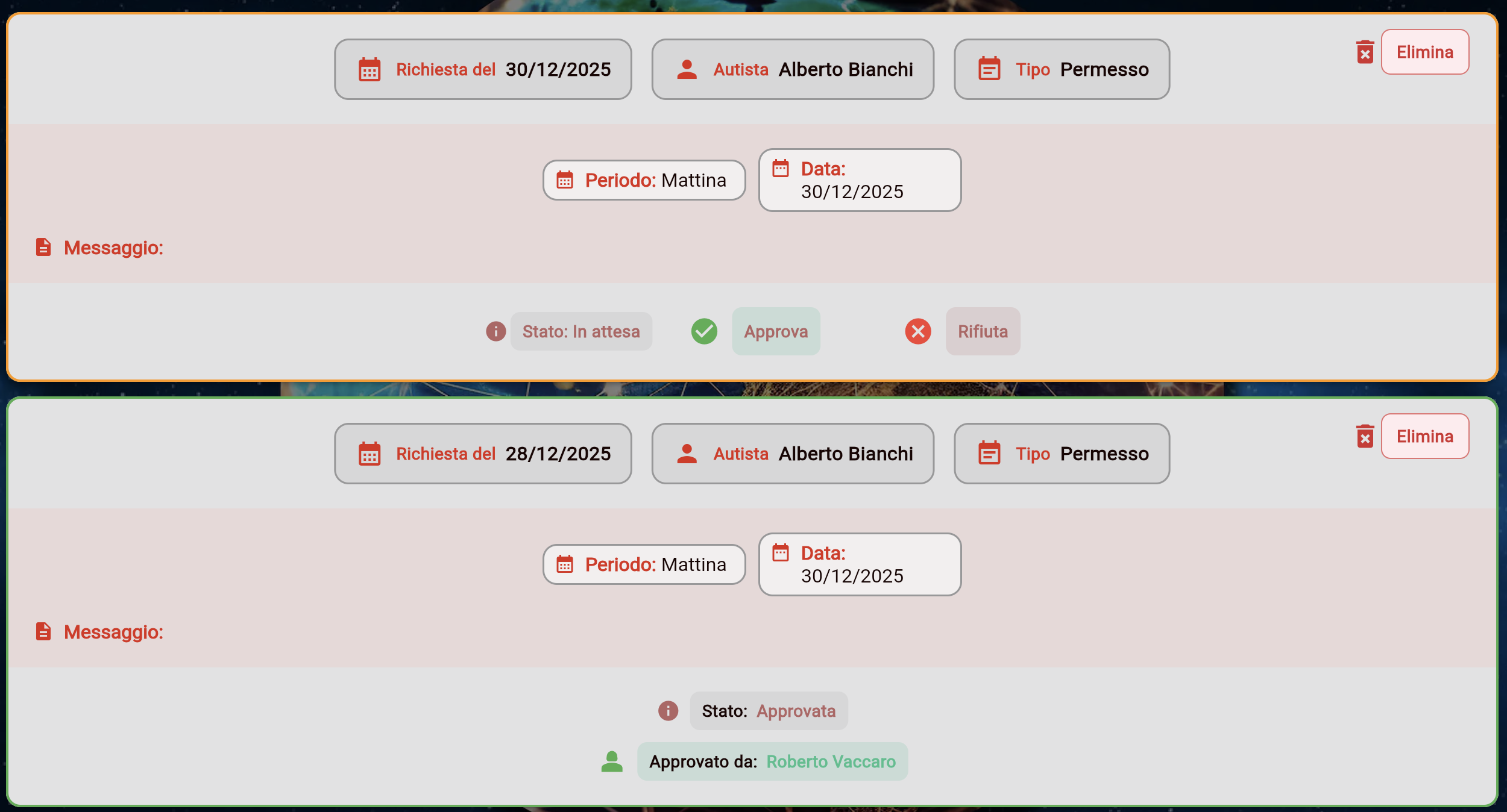 Richieste permessi e ferie