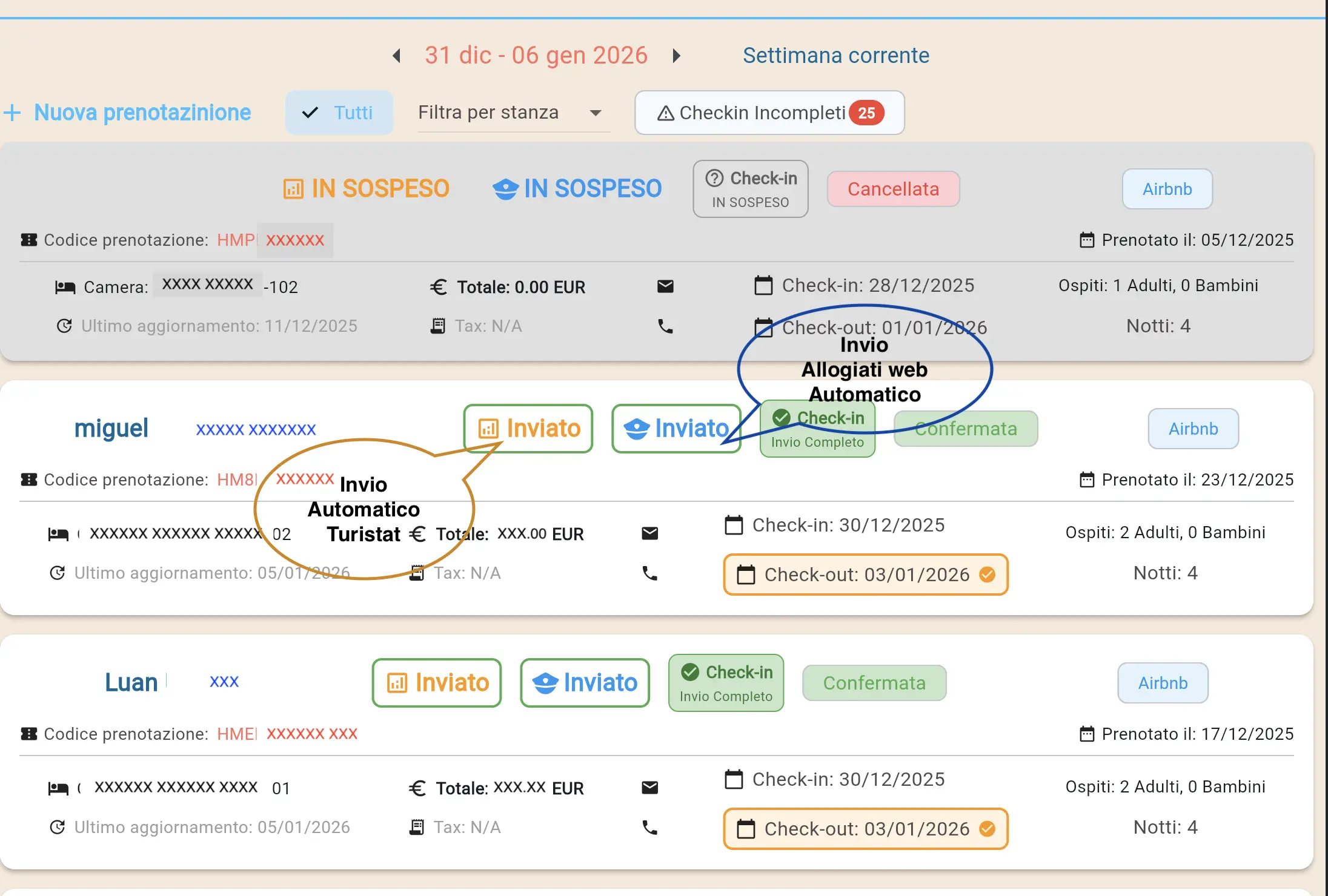 Calendario prenotazioni